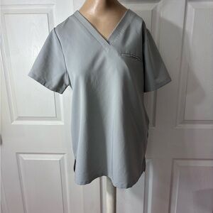 Light gray Mandala one pocket scrub top
